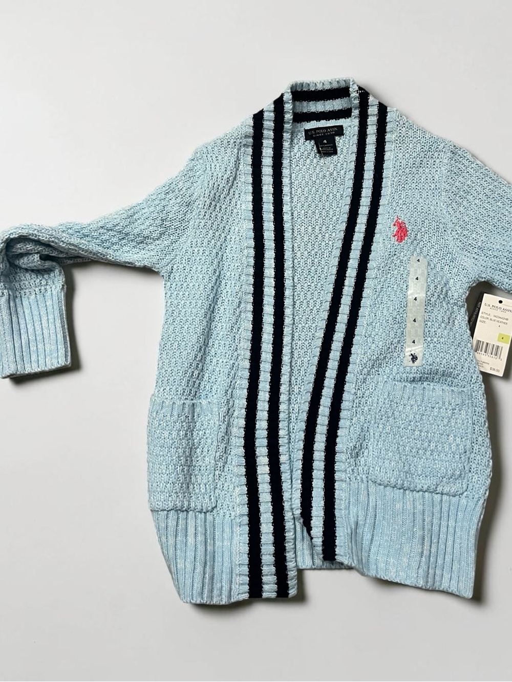 Polo Ralph Lauren Kids Light Blue Cotton Cardigan Size 4 NWT